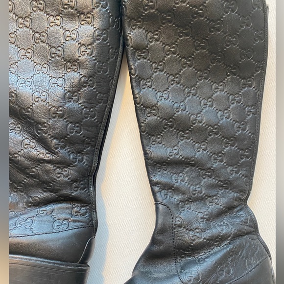 Gucci Black Monogram Riding Boots size 35 - Picture 7 of 9
